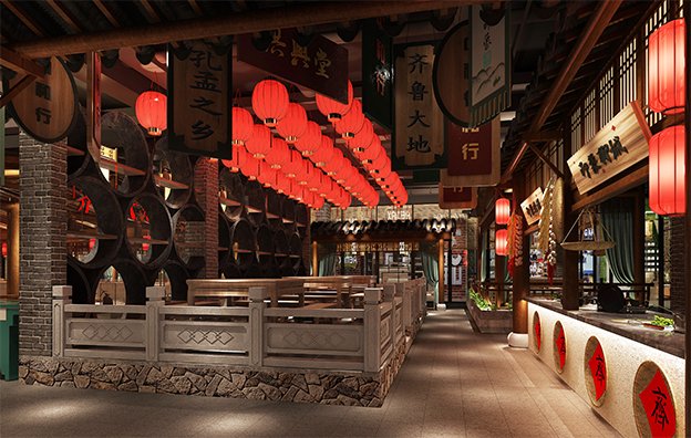 【齊魯印象】中餐餐飲空間設計案例